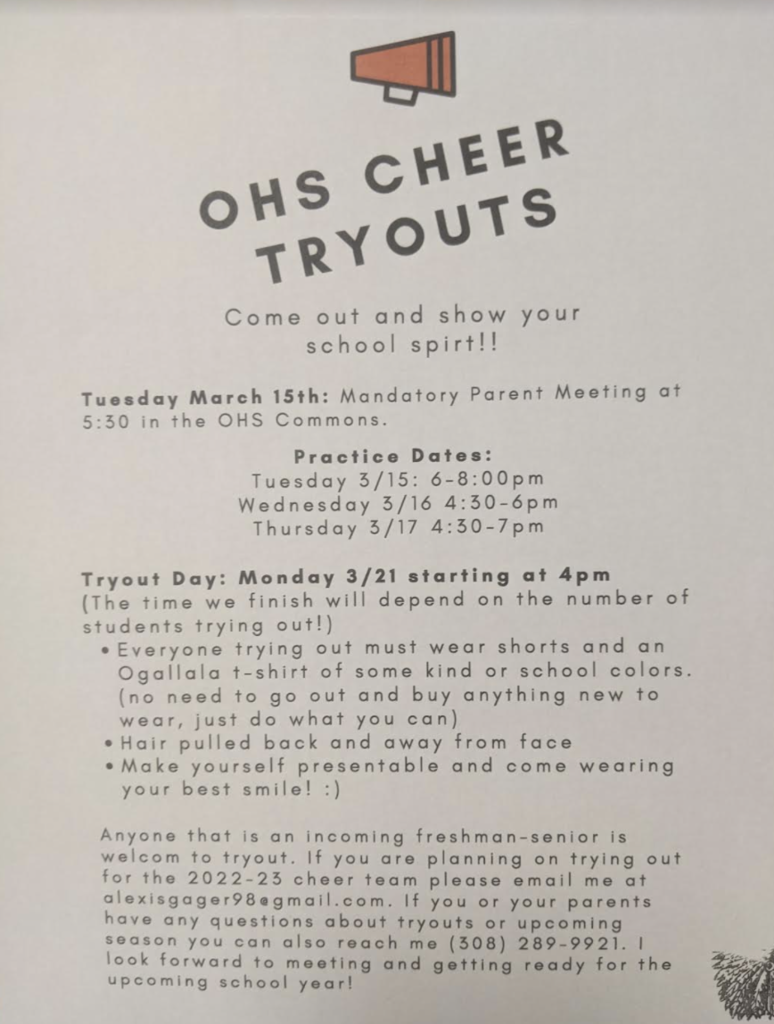 cheerleading tryout information