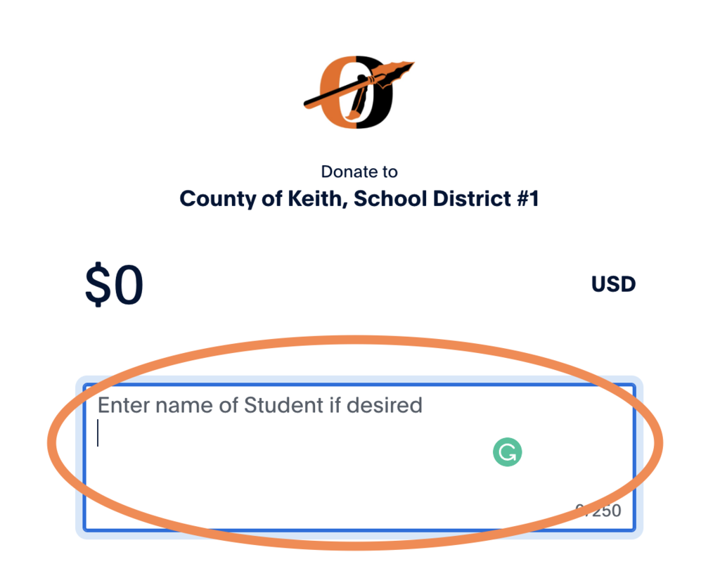 student name